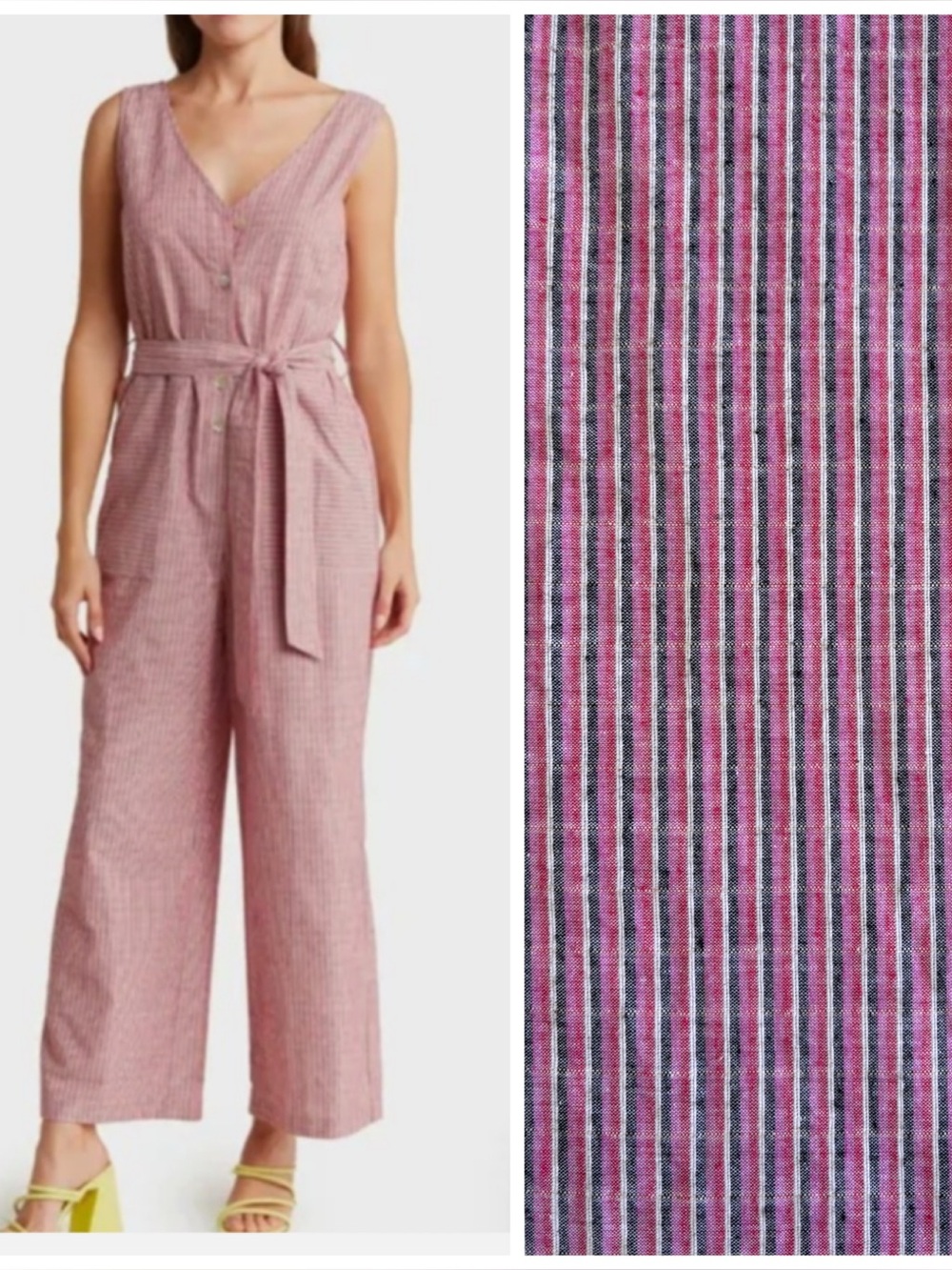 FRNCH Paris Laurena Striped Sleeveless Jumpsuit